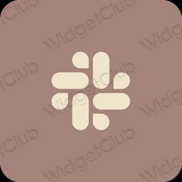 Естетски браон Slack иконе апликација