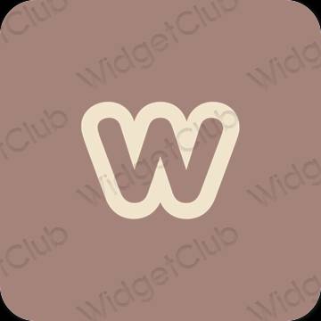 Aesthetic brown Weebly app icons