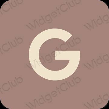 Естетски браон Google иконе апликација