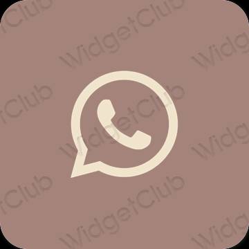 Αισθητικός καφέ WhatsApp εικονίδια εφαρμογών