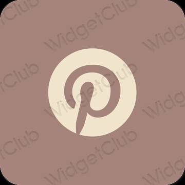 Estetik coklat Pinterest ikon aplikasi