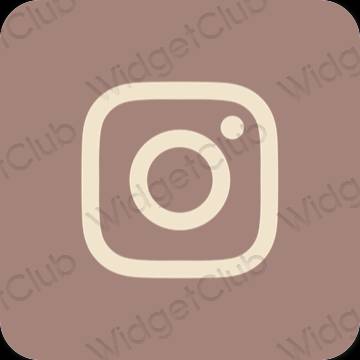 Estético Castanho Instagram ícones de aplicativos