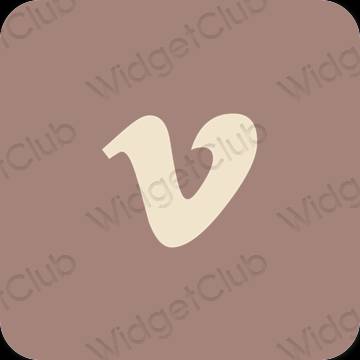 Aesthetic brown Vimeo app icons