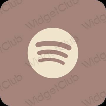 Estetyka brązowy Spotify ikony aplikacji
