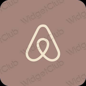 Естетски браон Airbnb иконе апликација