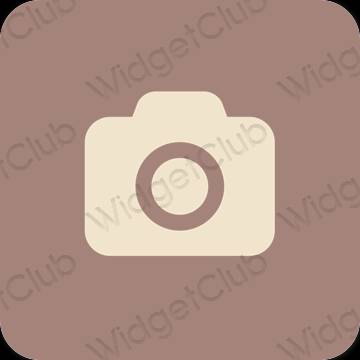 Estetyka brązowy Camera ikony aplikacji