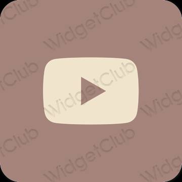 Αισθητικός καφέ Youtube εικονίδια εφαρμογών
