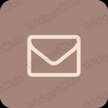 Estetski smeđa Mail ikone aplikacija