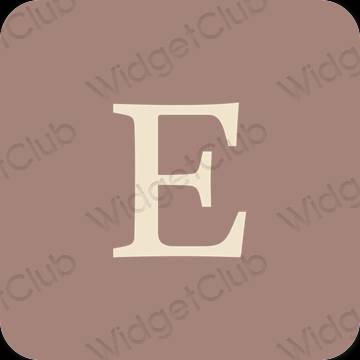 Estetis cokelat Etsy ikon aplikasi