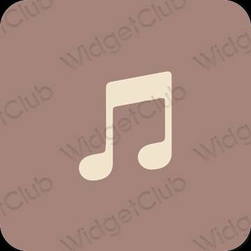 Esztétika barna Apple Music alkalmazás ikonok
