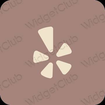Stijlvol bruin Yelp app-pictogrammen