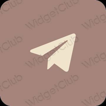 Esthétique brun Telegram icônes d'application