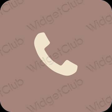 Estético Castanho Phone ícones de aplicativos