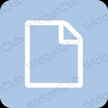 Estético azul pastel Files iconos de aplicaciones