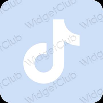 Aesthetic pastel blue TikTok app icons