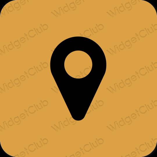 Estetsko rjav Map ikone aplikacij