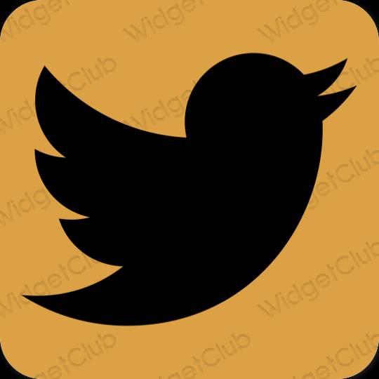 Ästhetisch Orange Twitter App-Symbole