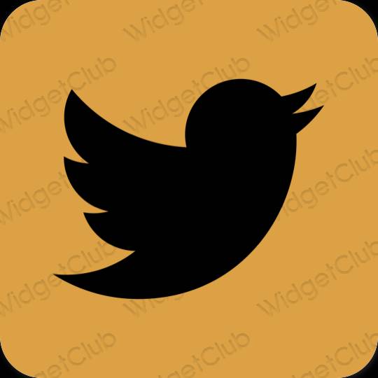Estetický oranžový Twitter ikony aplikací