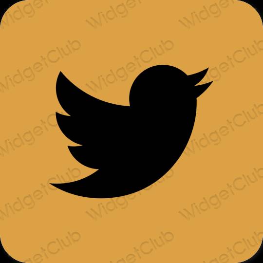 Estetsko oranžna Twitter ikone aplikacij