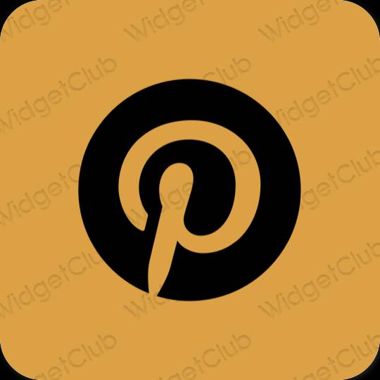 Aesthetic brown Pinterest app icons