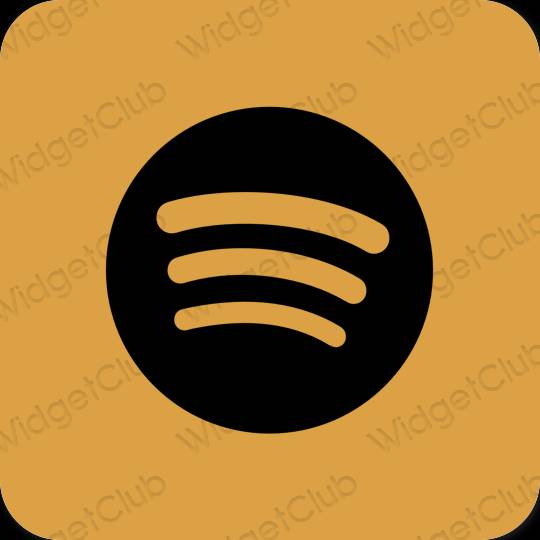 Estetsko oranžna Spotify ikone aplikacij