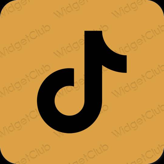 Estetický hnědý TikTok ikony aplikací