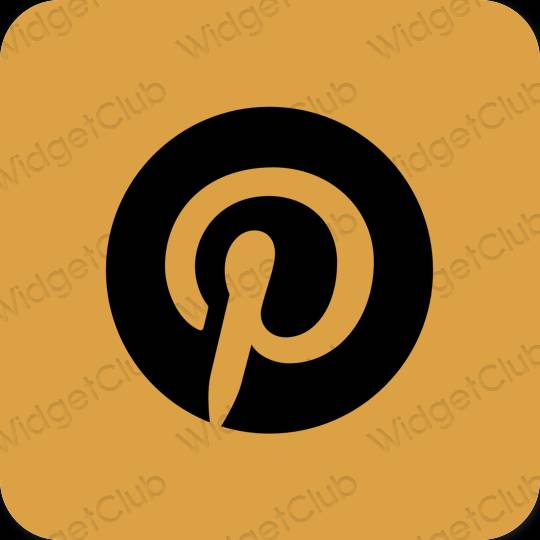 Esthétique orange Pinterest icônes d'application