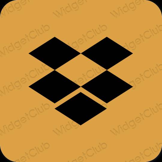 Estetický oranžový Dropbox ikony aplikací
