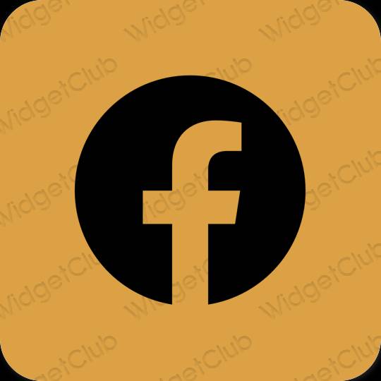 Estetický hnědý Facebook ikony aplikací