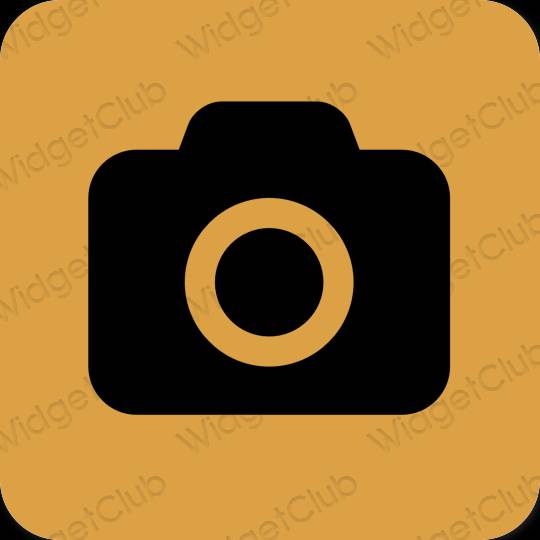 Estetické oranžová Camera ikony aplikácií