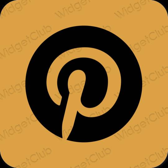 Estético naranja Pinterest iconos de aplicaciones