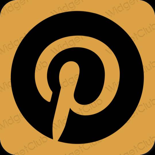 Αισθητικός καφέ Pinterest εικονίδια εφαρμογών