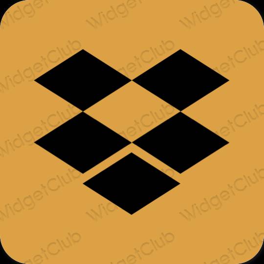Æstetisk orange Dropbox app ikoner