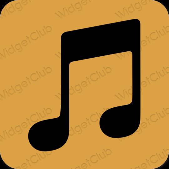 Естетичен оранжево Music икони на приложения