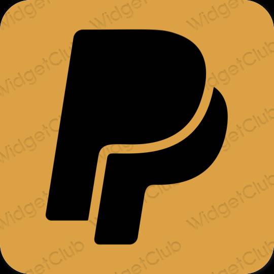 Aesthetic orange Paypal app icons