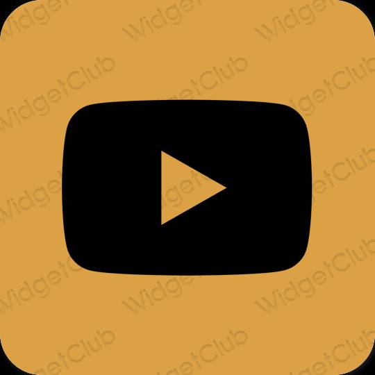 Estetický hnědý Youtube ikony aplikací