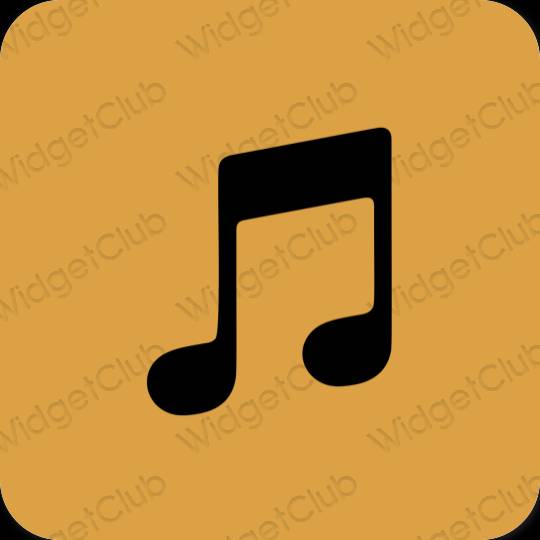 Estetické oranžová Music ikony aplikácií