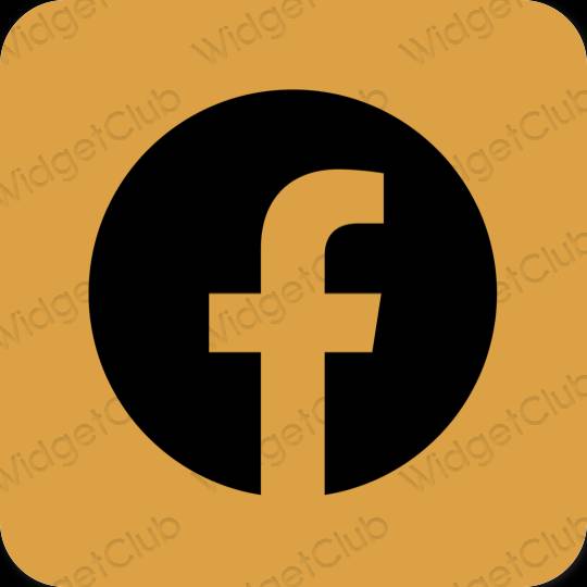 Estético laranja Facebook ícones de aplicativos