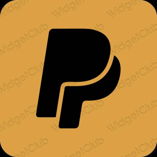 эстетический коричневый Paypal значки приложений
