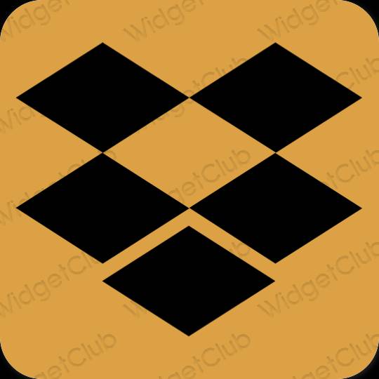 Æstetisk orange Dropbox app ikoner