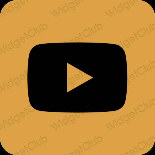 Aesthetic orange Youtube app icons