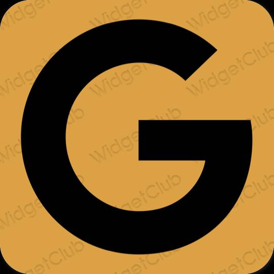 Estetinis oranžinė Google programėlių piktogramos