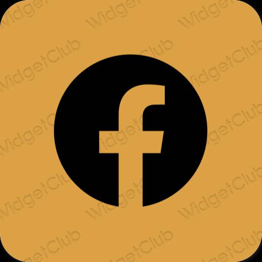 Ästhetisch braun Facebook App-Symbole