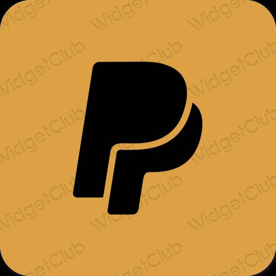 审美的 棕色的 Paypal 应用程序图标