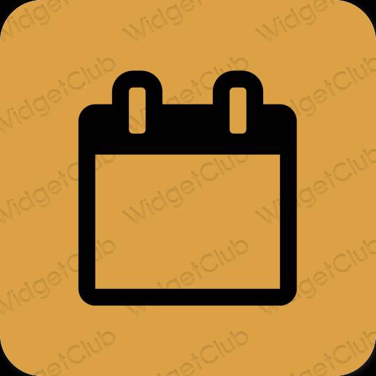 Estético laranja Calendar ícones de aplicativos