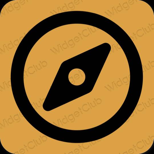 Esthétique orange Safari icônes d'application