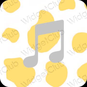 Естетичен оранжево Music икони на приложения