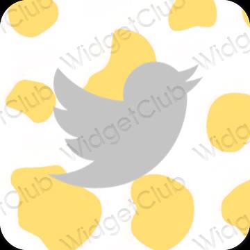 Estetisk orange Twitter app ikoner