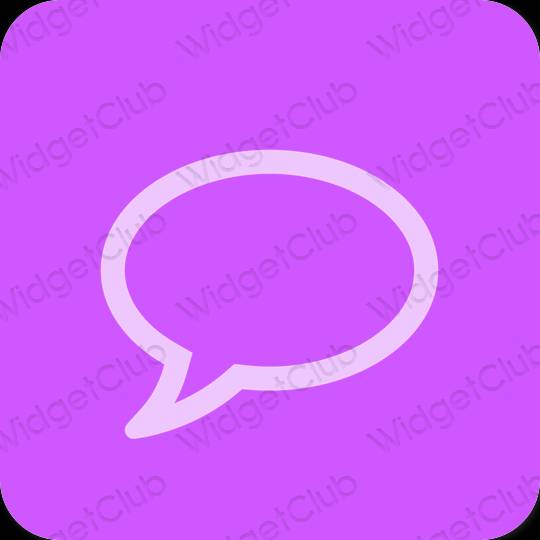 Estetinis violetinė Messages programėlių piktogramos