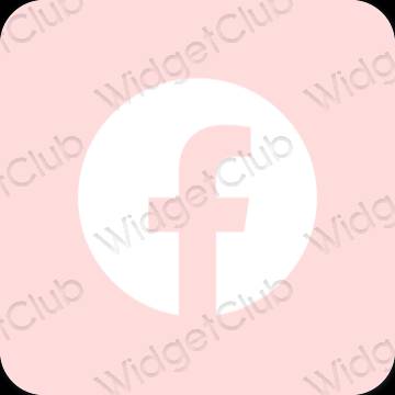 Aesthetic pastel pink Facebook app icons